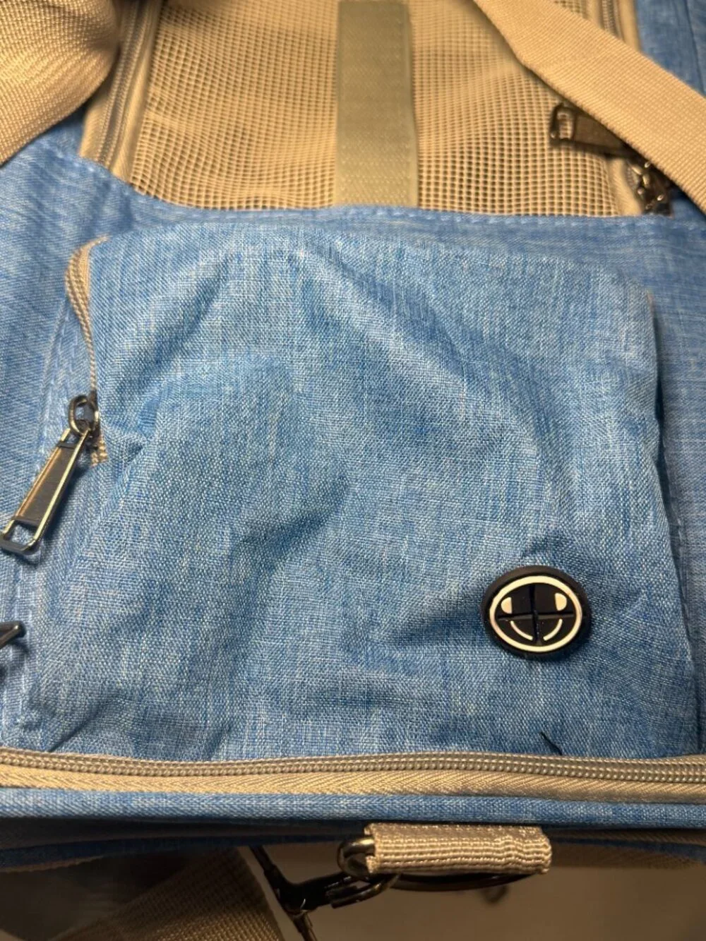 Soft Pet Carrier Tote Bag Blue 18x12x11 Dog Cat Travel Crate Carry Sherpa EUC